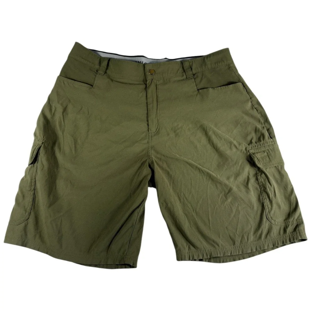 Orvis Cargo Shorts Mens 40 Olive Green Lightweight Relaxed Fit Workwear Durable